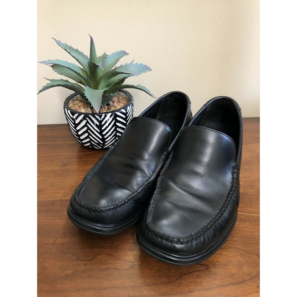 Cole Haan Keating Venetian C11405 Black Moc Toe Slip On Loafers Men's US 9 M